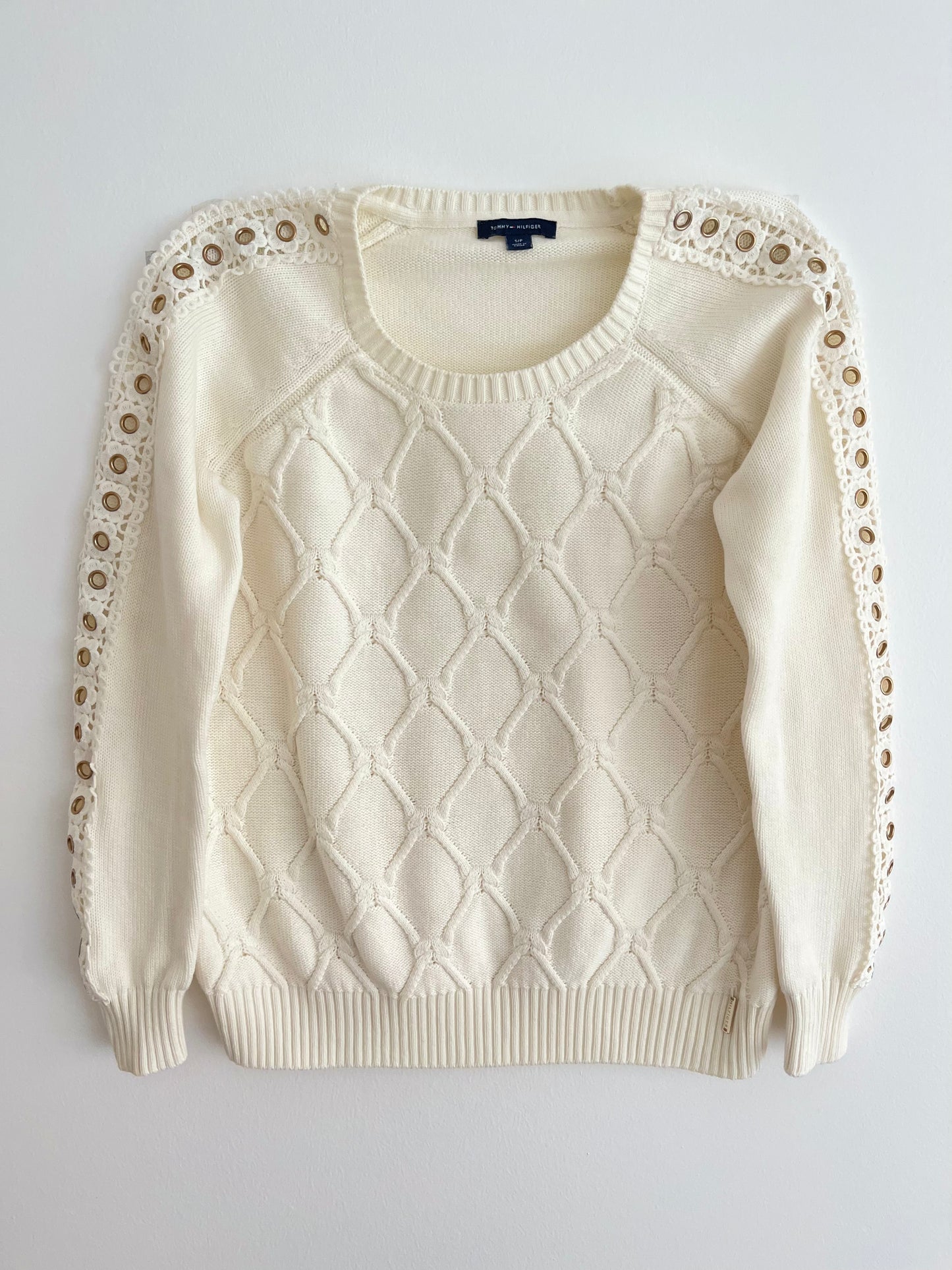 Pull femme en maille Tommy Hilfiger - Blanc